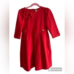 Janie & Jack ponte pleated dress with bow